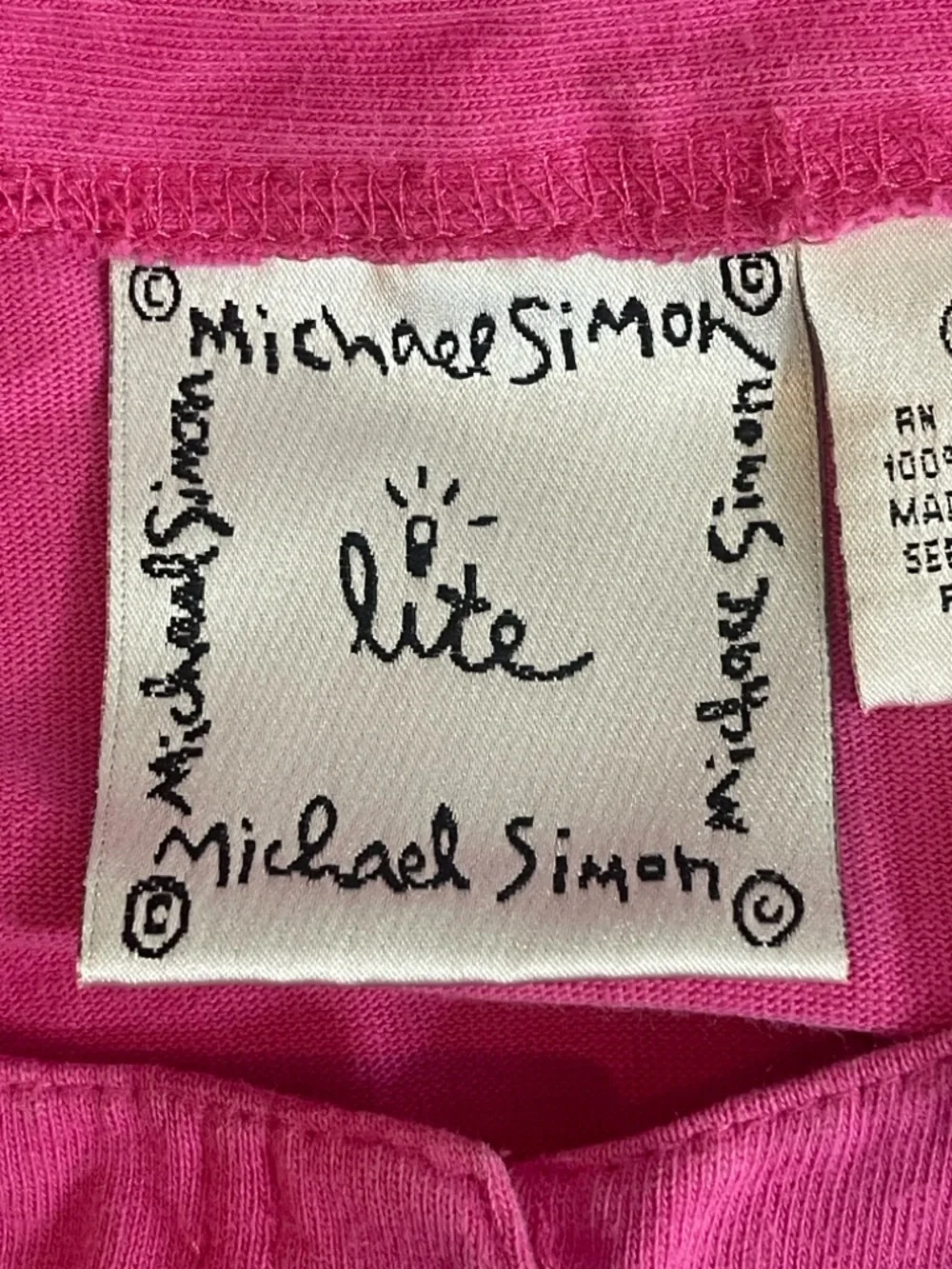 Vintage Michael Simon Lite Pink Tropical Flamingo Embroidered Cardigan Small - Picture 3 of 7
